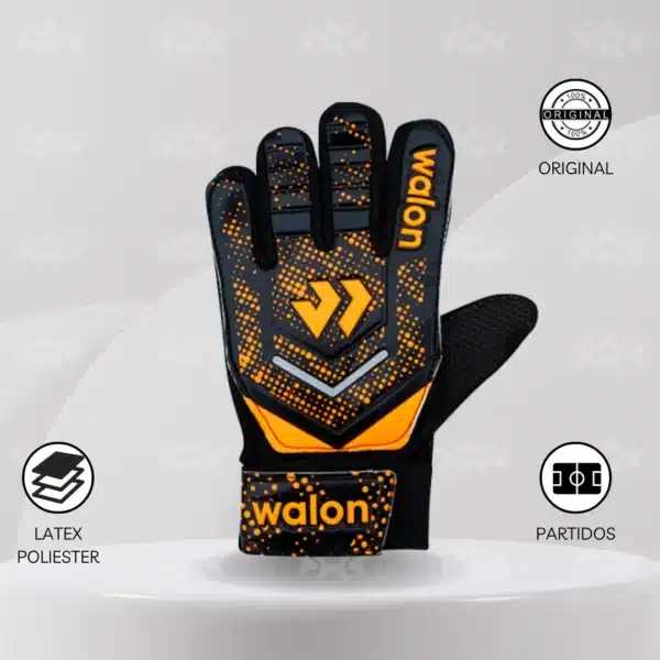 Guantes De Arquero Walon - Diseño Luka Kids Negro - Imagen 2