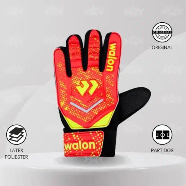 Guantes De Arquero Walon - Diseño Luka Kids Rojo - Imagen 2