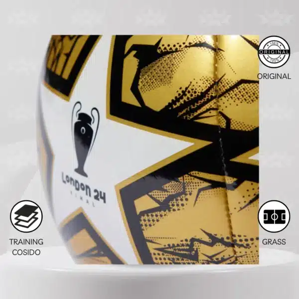 Pelota De Fútbol Adidas Ucl Club 23/24 Knockout #5 Gold - Imagen 2