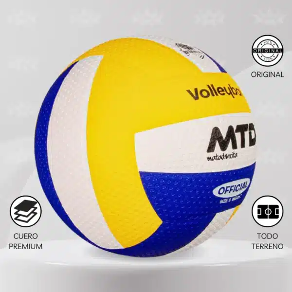 Pelota De Vóley Mtd 210 Cuero Pu Premium Pro - Imagen 4