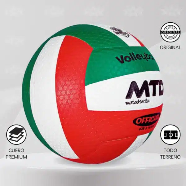 Pelota De Vóley Mtd 210 Cuero Pu Premium Pro - Imagen 2