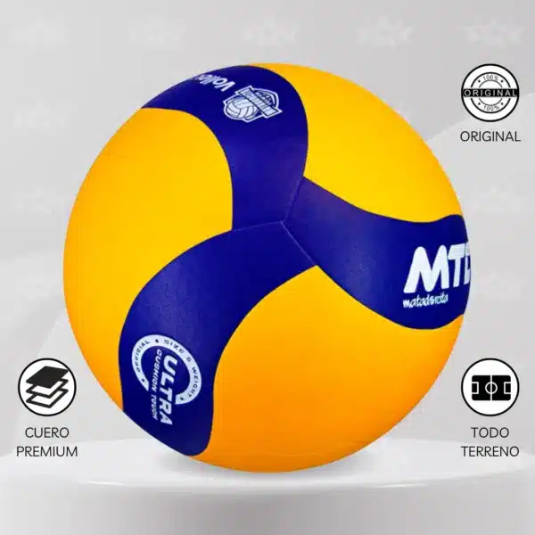 Pelota De Vóley Mtd V330w Cuero Pu Premium - Imagen 2