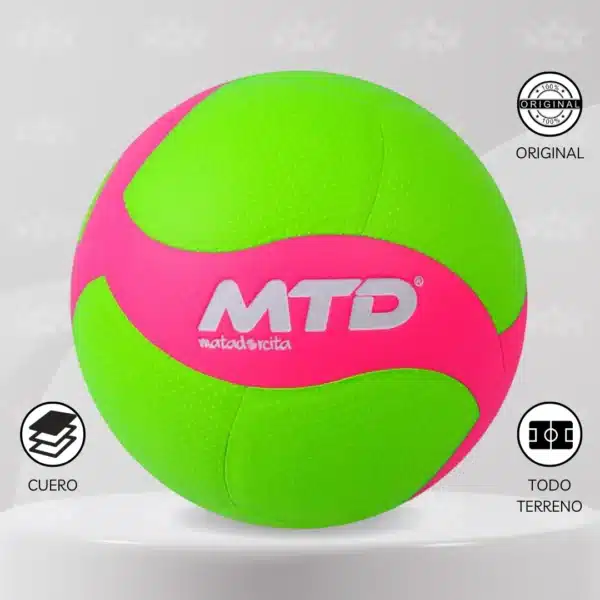 Pelota De Vóley Mtd V330w Cuero Pu Neón - Imagen 3