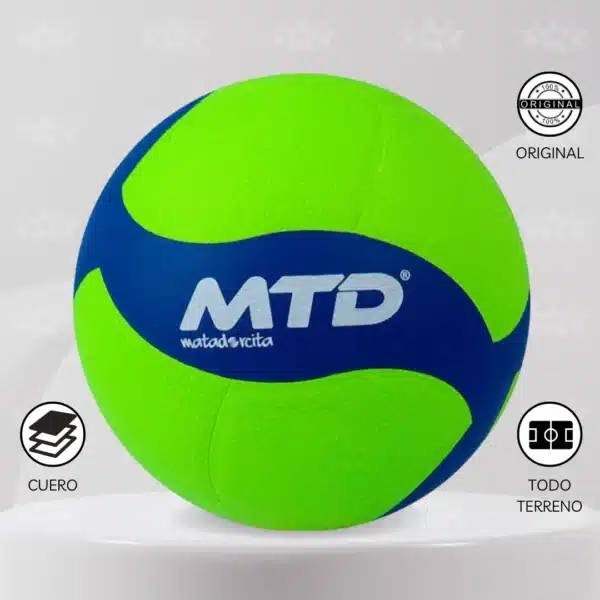 Pelota De Vóley Mtd V330w Cuero Pu Neón - Imagen 5
