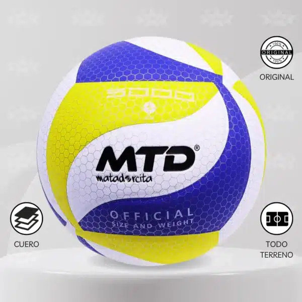 Pelota De Vóley Mtd 5000 Cuero Pu - Imagen 6