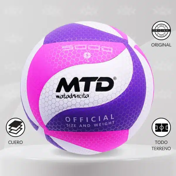 Pelota De Vóley Mtd 5000 Cuero Pu - Imagen 2