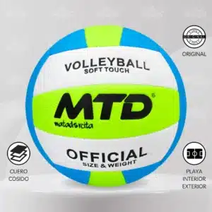 Pelota De Vóley Mtd Cuero Cosido Acolchado Premium