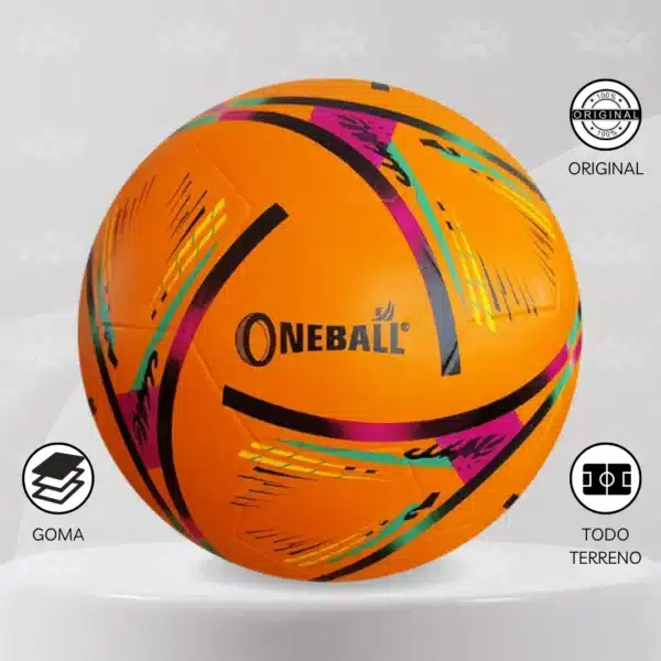 Pelota Fútbol Oneball Goma #4 Diseño Qatar - Imagen 2