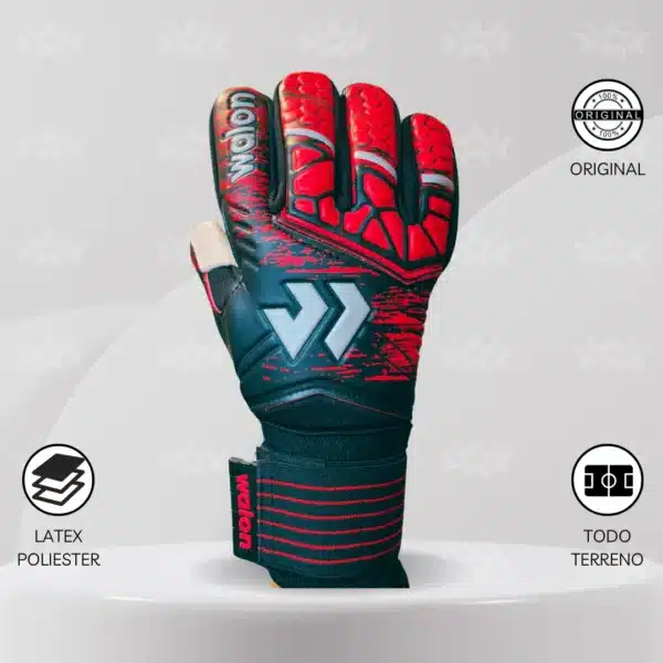 Guantes De Arquero Walon – Diseño Predator Rojo Adulto - Imagen 2