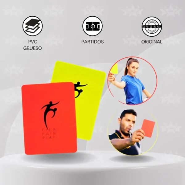 Tarjetas De Árbitro Roja Y Amarilla – Pvc Grueso - Imagen 2