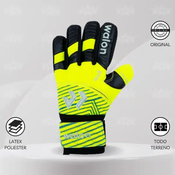 Guantes De Arquero Walon – Diseño Zero Amarillo Neón Adulto - Imagen 2