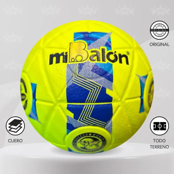 Pelota De Futbol Mi Balón Cuero Talla #4 – Diseños Neón - Imagen 2