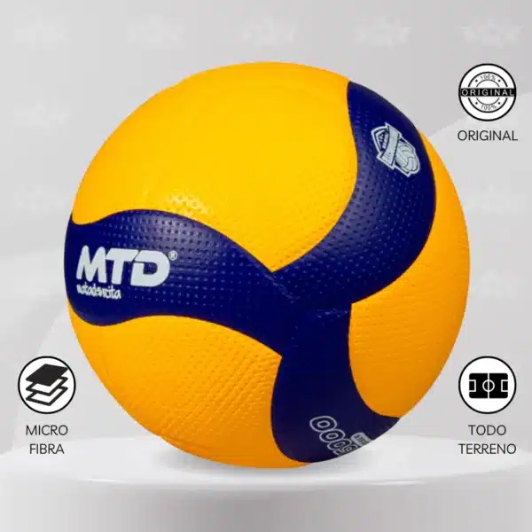 Pelota De Voley Mtd M5000-Bicolor Microfibra Japonés Pro - Imagen 2