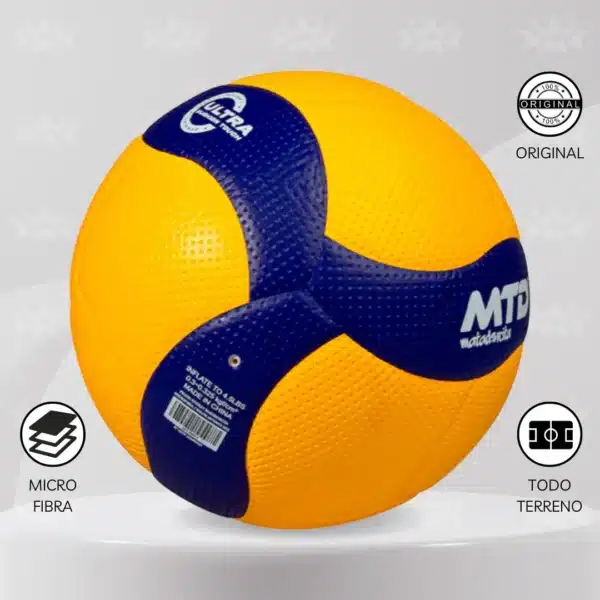 Pelota De Voley Mtd M5000-Bicolor Microfibra Japonés Pro - Imagen 3