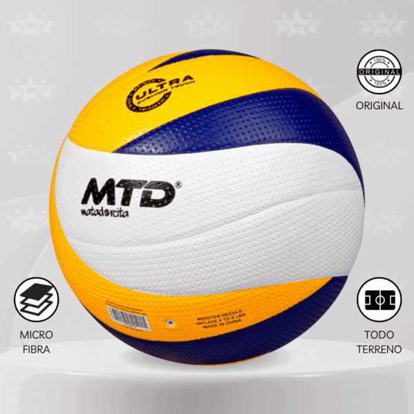 Pelota De Voley Mtd M5000-Tricolor Microfibra Japonés Pro - Imagen 3