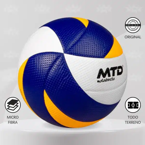 Pelota De Voley Mtd M5000-Tricolor Microfibra Japonés Pro - Imagen 4